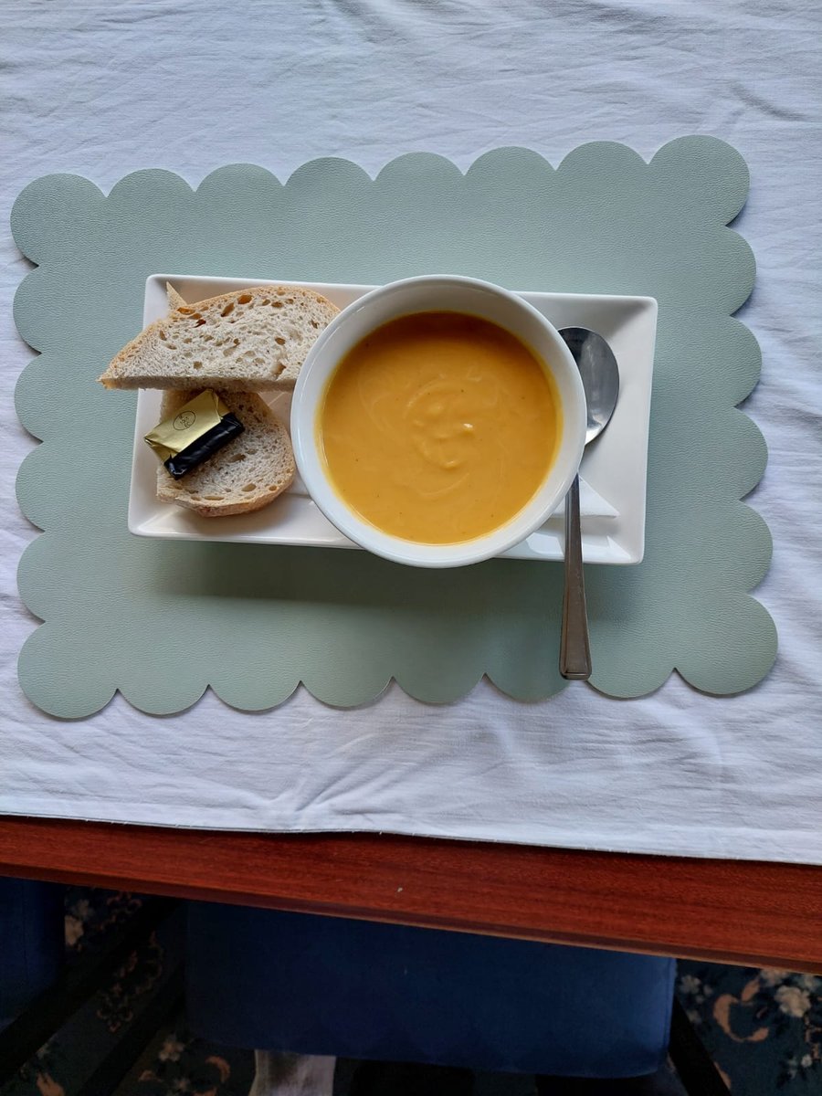 Freshly made soup of the day with bread and butter — TMT Café Bistro, Jedburgh